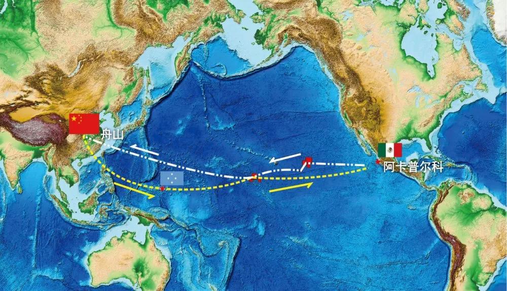 中国大洋54航次暨中国五矿国际海底矿区2019年航次航线示意图